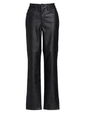 NEW Good American Black Better Than Leather Good Boyfriend Jeans Women's 28 TALL